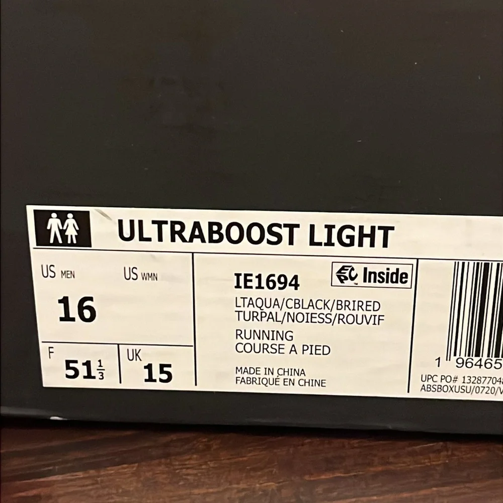 Adidas Ultraboost Light Boost Shoes Sneakers new Aqua IE1694 Mens Size 16